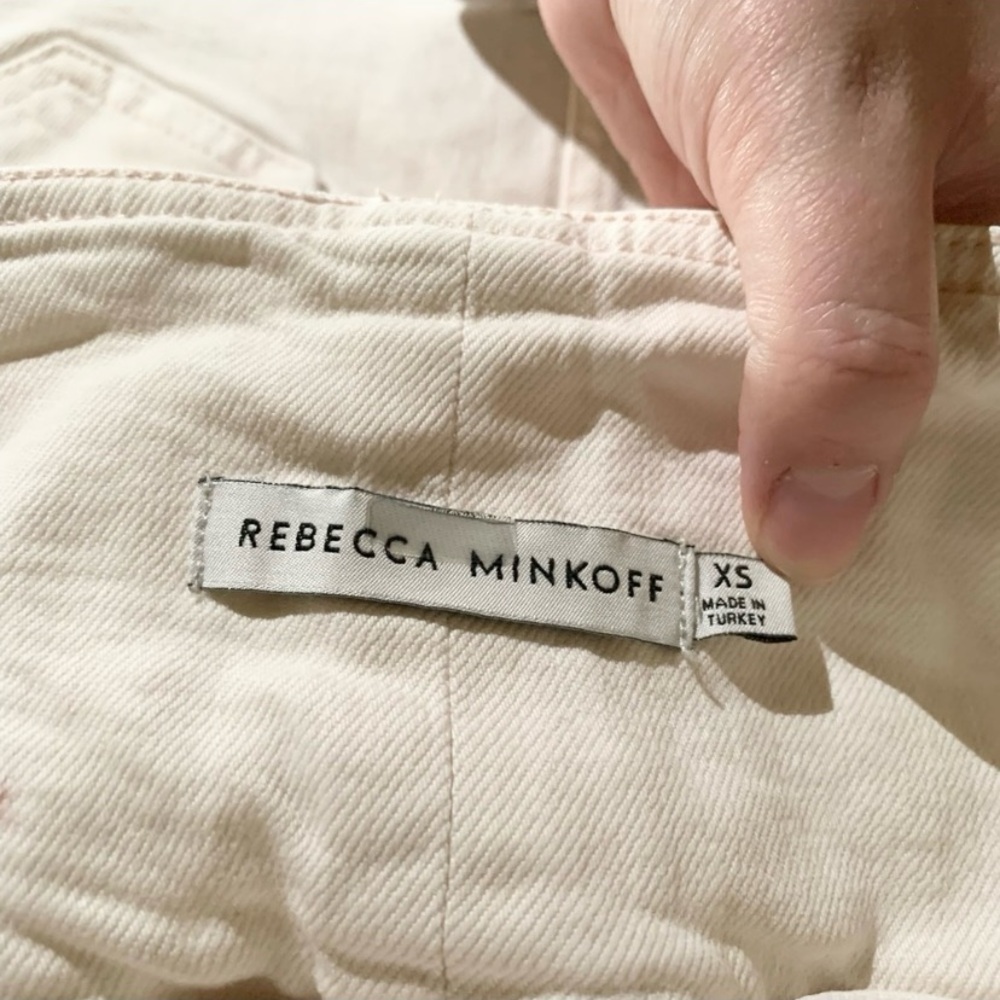 Rebecca Minkoff White Denim Mini Callie Skirt RTR Size XS - Picture 8 of 10